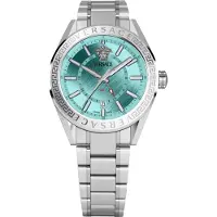 Versace Greca Classic Herrenuhr silber tuerkis Automatic