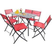 VCM 7 tlg. Bistroset Balkonset Gartenset Metall Sumila