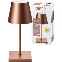 Sigor Nuindie Mini Akku Tischleuchte IP54 Aluminium USB-C bronze