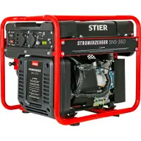 Stier Stromerzeuger SNS-350, Strom Generator, 13l Tankvolumen, 38 Kg, Stromerezuger leise mit 69 dB(A), 4-Takt Motor, Inverter Stromaggregat, mit Ölsensor, Laufzeit bis zu 8 Stunden, max. 3500 W