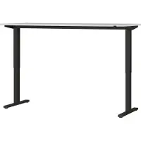 Bümö Home Andratx Schreibtisch elektrisch - Größe: 180 x 80 cm, Optik: Lichtgrau/Schwarz