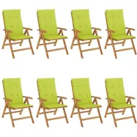 vidaXL Gartenstühle mit Auflagen 8 Stk. Massivholz Teak