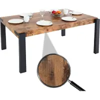 Mendler Esstisch MCW-L53, Tisch Küchentisch Esszimmertisch, Industrial Metall 140x80cm dunkle Wildeiche