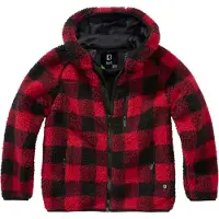 Brandit Kids Teddyfleece Jacket Hooded red/black, 146/152