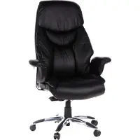 Hjh OFFICE PRADO Leder - Luxus Chefsessel Schwarz