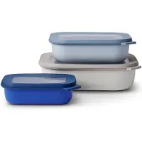 Mepal Set Multischüssel Cirqula rechteckig flach 3-teilig (500+1000+2000 ml) - sortiert