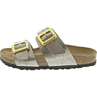 Birkenstock Damen Sydney Cushion Buckle Birko-Flor Graceful Taupe Narrow-Schuhgröße 38