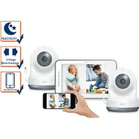 Elro BC4000-2 Royale Babyphone mit 2 Full HD Kameras, 12,7 cm Touchscreen und Gegensprechfunktion