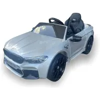 TPFLiving Elektro-Kinderauto BMW M5 silber - Sportwagen für Kinder - Kinderauto BMW M5 - Elektroauto für Kinder - Kinderfahrzeug ab 3 Jahren
