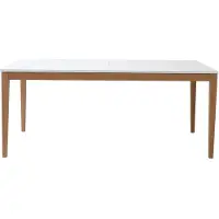 Miliboo - Design-Esstisch ausziehbar Weiß Füße Holz L180-260 DELAH
