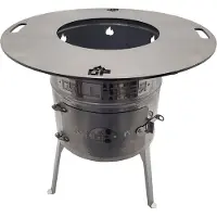 Grillpeter Utschak aus Edelstahl Aidos mit Feuerplatte aus Stahl 6mm D60cm