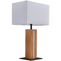 LINDBY Tischleuchte Garry, 2-flg., weiß, Holz, 53 cm, E27