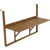 Degamo Balkonhängetisch Balkontisch Hängetisch 120x40cm klappbar, Akazie geölt