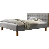Hasena Polsterbett Noah Wildbuche | Stoff grau 140x200