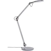 LINDBY LED Schreibtischlampe Nyxaris , dimmbar, alu / grau / zink, für Arbeitszimmer / Büro, Kunststoff, Modern, LED Tischlampe