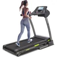 Capital Sports Infinity Track Laufband - 5,5 PS Treadmill mit integrierten Lautsprechern & AUX-IN, Laufbahn mit Pulssensor, 36 Programme, klappbar, Bodenrollen, grau