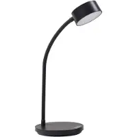 LINDBY LED-Tischleuchte Maori, schwarz, CCT, Metall, dimmbar