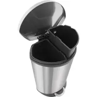 EKO Shell Muschelförmiger Recycling Tritt-Mülleimer, , Farbe:Edelstahl matt geschliffen