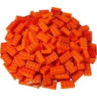 LEGO DUPLO 2x4 Steine Bausteine Grundbausteine Orange - 3011 NEU! Menge 100x