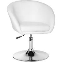 Amstyle Relaxsessel Loungesessel Kunstleder Cocktailsessel weiß Sessel Drehbar Esszimmerstuhl 120 kg Clubsessel Leder-Optik Drehstuhl Loungesessel