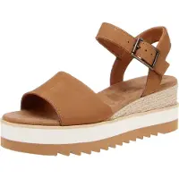 Toms Diana Leder Damen Tan Keile