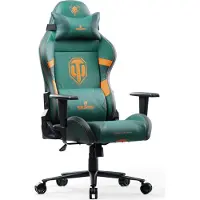 Diablo Chairs Gaming Stuhl X-One 2.0 World of Tanks Gaming Chair Bürostuhl Drehstuhl Gamer Chair Schreibtischstuhl Verstellbare Armlehnen Ergonomisches Design Nacken/-Lendenkissen Wippfunktion