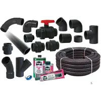 Bevo XXL PVC Pool-Verrohrungsset 50 mm mit Flex-Schlauch, Fittingen & Kugelhähnen 5-10 m