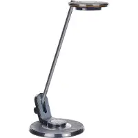 Beliani LED-Schreibtischlampe Schwarz Metall USB-Port Dimmbar Verstellbarer Schirm Arm Helligkeitsregulierung Modern Büro Ausstattung Arbeitsleuchte