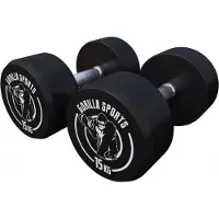 Gorilla Sports Kurzhanteln 2er Set, 30 kg (2x15 kg) | Gummi, Gusseisen Kern, rutschfeste, gerändelte Griffe, Schwarz, Rundhanteln, Gewichte