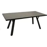 Degamo Gartentisch Alutisch Tisch MANCIANO 180x90cm, Aluminium dunkelgrau + Glas in Keramikoptik dunkelgrau