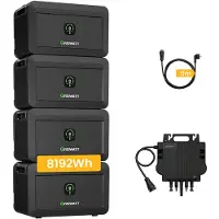 Growatt Balkonkraftwerk Speicher 8291Wh NOAH 2000 x4 mit NEO-800M-X 800W Mikrowechselrichter, 1800W PV-Eingangsleistung für Balkonkraftwerk