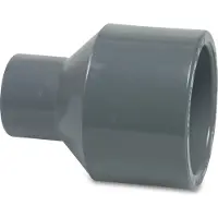 Poolomio Mega Reduziermuffe PVC-U 110/90 mm x 63 mm Klebestutzen/Klebemuffe x Klebemuffe 16 bar, grau