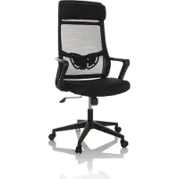 Hjh OFFICE Home Office Bürostuhl NEKEO Schreibtischstuhl mit Armlehnen Stoff / Netzstoff Drehstuhl