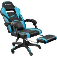 TecTake Racing Bürostuhl Comodo ergonomische Form, mit Fußstütze und verstellbarer Rückenlehne