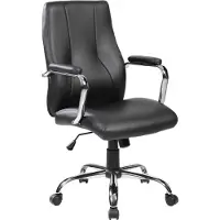 Dmora Bürostuhl Hobart, Chefsessel mit Armlehnen, Ergonomischer Bürostuhl, 64x58h101/111 cm, Schwarz