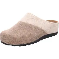 Rohde Damen Pantoffel Softfilz recycled Strass Lederdecksohle Soave-40 6051, Größe:37 EU, Farbe:Beige