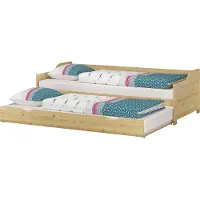 Erst-Holz Sofabett Couchbett Wohnbett 90x200 Einzelbett Bettkasten Kiefer Zubehör wählbar V-60.34-09Rollrost und Matratze inkl.