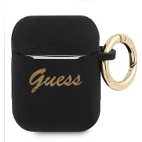 GUESS Erraten Gua2Sssk Airpods Abdeckung Czarny/Schwarz Silikon Vintage Script