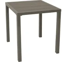 Degamo Gartentisch Esstisch Bistrotisch VARENNA 60x60cm quadratisch, Metall silbergrau + Kunstholz grau
