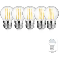 V-TAC 5x 4W E27 Mini LED Filament Leuchtmittel Birne Leuchte 430 Lumen klar Glas Warmweiß