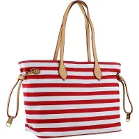 Collezione alessandro Schultertasche Bademeister gestreift, mit Leder Henkeln von