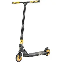 Star Scooter Freestyle Aluminium Jump Stunt Scooter ab 7 - 8 Jahre | 120mm Professional Trick Roller | Schwarz Gold