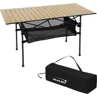 HAUKI Campingtisch faltbar, 118x55x64,5 cm, Beige, Klapptisch aus Aluminium