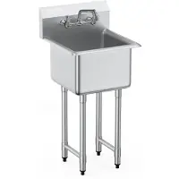 Vevor Edelstahl Spültisch Gewerbliche Spülbecken 457 x 381 x 1041 mm