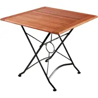 DELUKE Gartentisch INGA quadratisch klappbar - Eukalyptus, Hellbraun, 80x80x74cm, quadratisch | Klapptisch Esstisch Wetterfest Outdoor Tisch