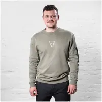 Stier Heavy Crew Sweater utility organic Baumwolle L olive
