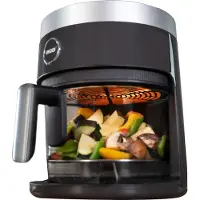 Unold 58695 Glas Heißluftfritteuse mit Digitalem LED-Touchscreen und 10 Automatikprogramme für, Grillen, Garen, Braten, Dörren und Backen