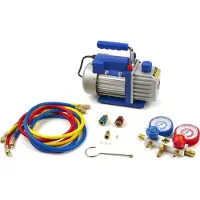 HBM Vakuumpumpe, 1-stufig, mit 2-fachem Manometer, 60 Liter pro Minute