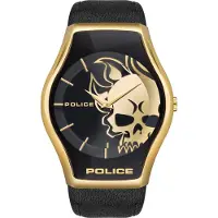 Police PEWJA2002301 Herren-Uhr Driver Analog Quarz Leder-Armband Gold