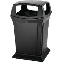 Rubbermaid Ranger-Behälter mit 4 Öffnungen, 170 l, schwarz